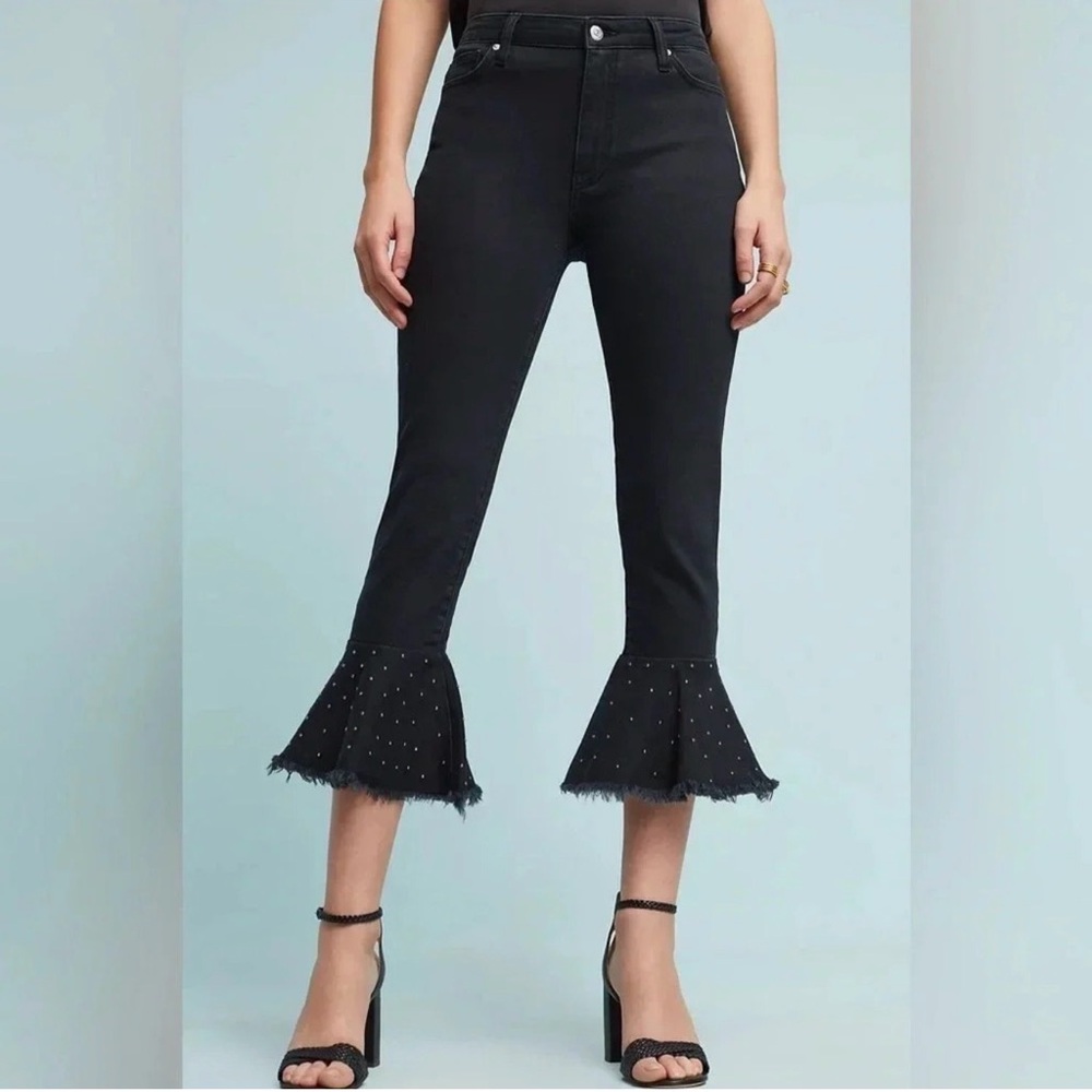 Pilcro Embellished High Rise Slim Flounced Jeans
